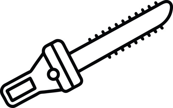 black outline chainsaw tool clip art preview