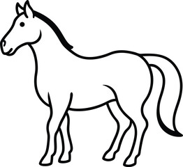 Obraz premium horse icon line art vector illustration