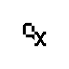 Obraz premium sporty style monogram cool minimalist logo QX Initial square concept Alphabet