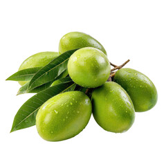 Vg Green Mangoes Cluster Of Unrip  isolated on a transparent background