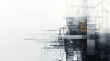 Fototapeta premium Abstract complex glitch with pixel effect in tech background use shading and glitches texture express mysterious design or complex flow through tiny object convey sense of future digital scene. AIG53.