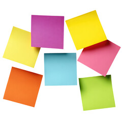 Fototapeta premium Group Of Colorful Sticky Notes isolated on a transparent background