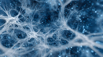 white neural networks on a blue background