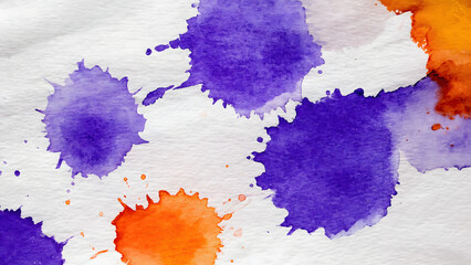 Vibrant watercolors with purple and orange tones are perfect for art backgrounds and creative projects.