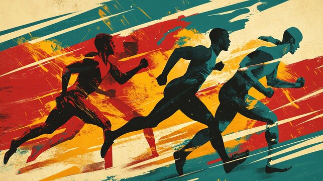 A sports poster for a charity running event, emphasizing community and fitness. - Powered by Adobe