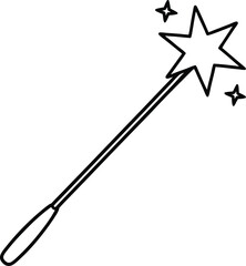 magic wand and stars