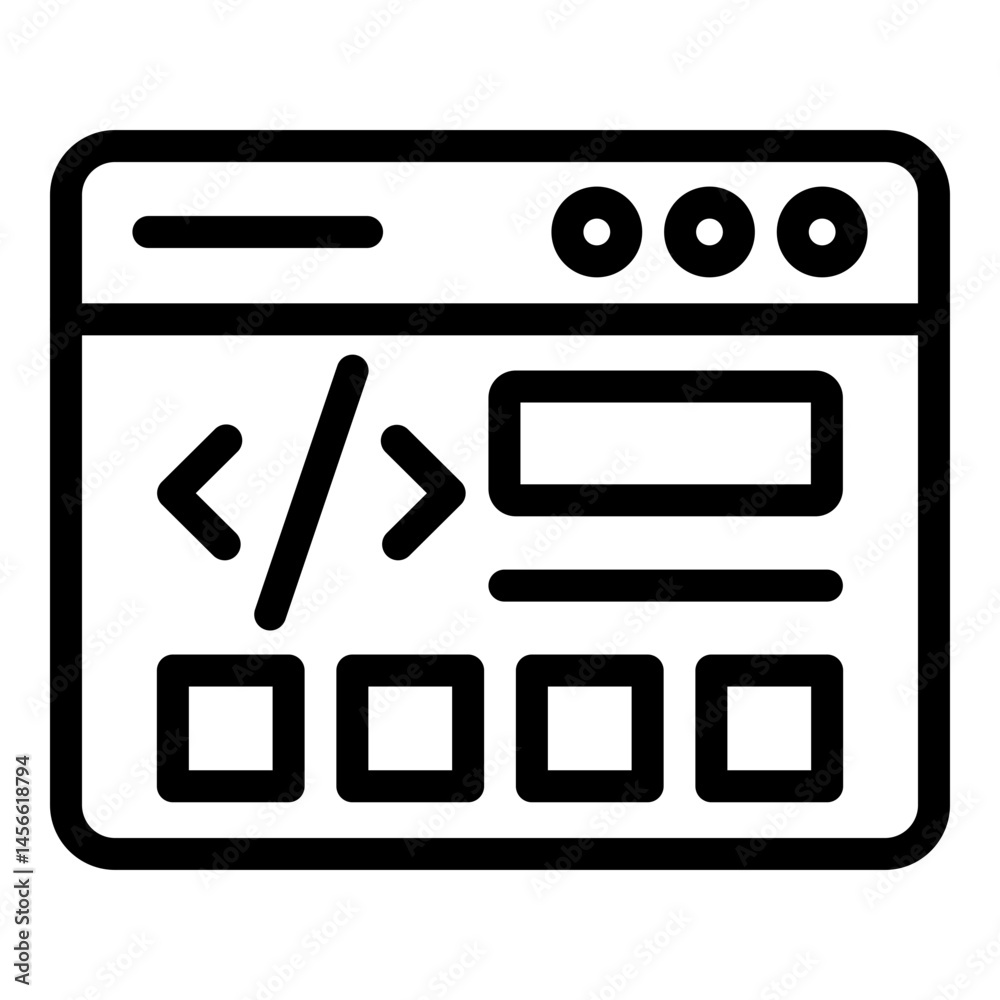 Wall mural interface vector line icon design