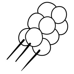 Sweet mochi dango outline illustration