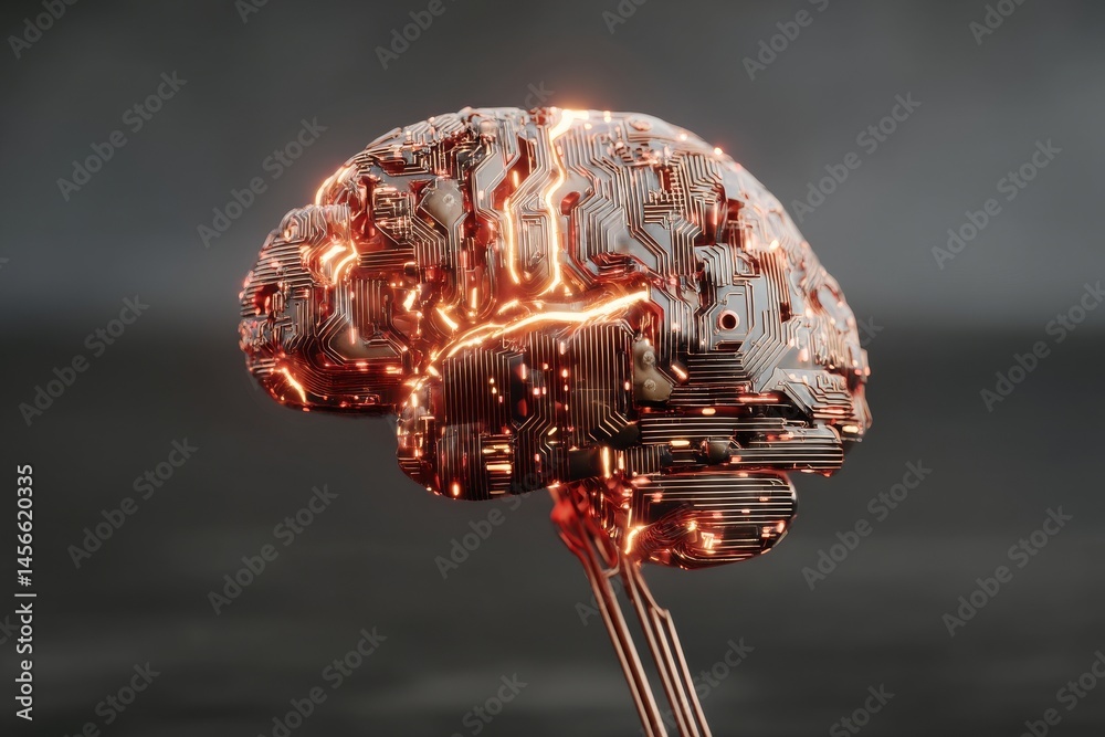 Poster the human brain is depicted as engaging in intelligent thought processes via a neural network repres