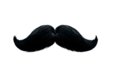 Creative black mustache design with transparent background for use
