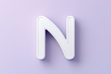 A stylized, white, uppercase letter N on a muted purple background.  It features a rounded, playful design with a 3D effect