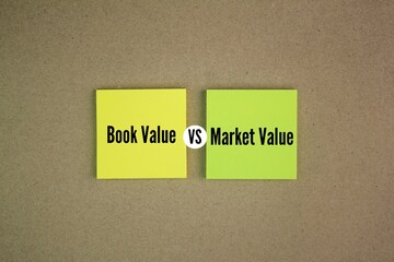 colored paper with the words book value vs market value. its stock price is undervalued