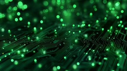 Obraz premium The background is an abstract representation of green technology made with generative AI