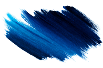 Rich deep blue paint stroke with transparent background for design