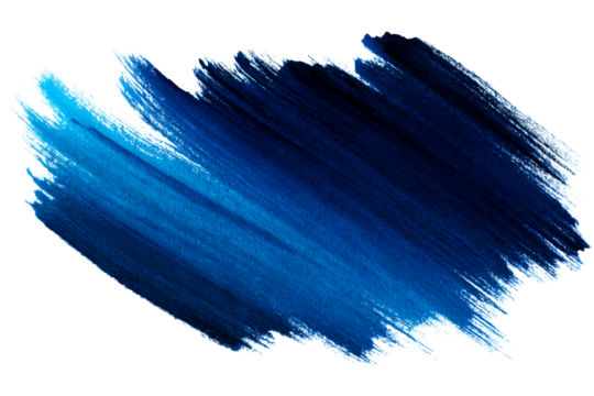 Rich deep blue paint stroke with transparent background for design - Powered by Adobe