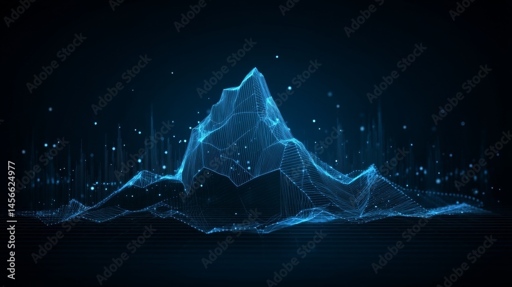 Poster abstract connected dots and lines represent the concept of ai technology, showcasing the motion of d