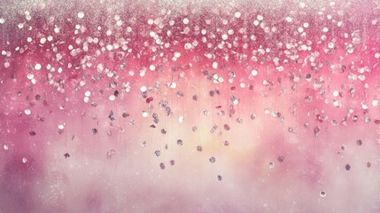 Falling Glitter on Pink and Peach Background Abstract Sparkle Texture Image