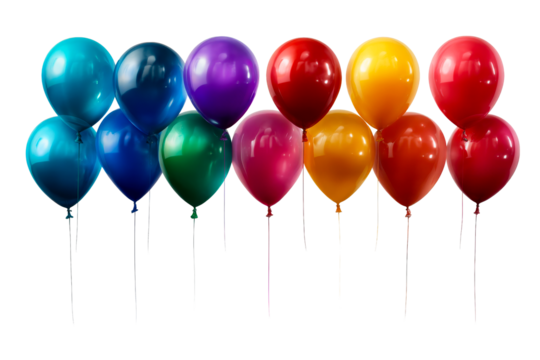 Colorful balloons arranged in a cheerful display for celebrations