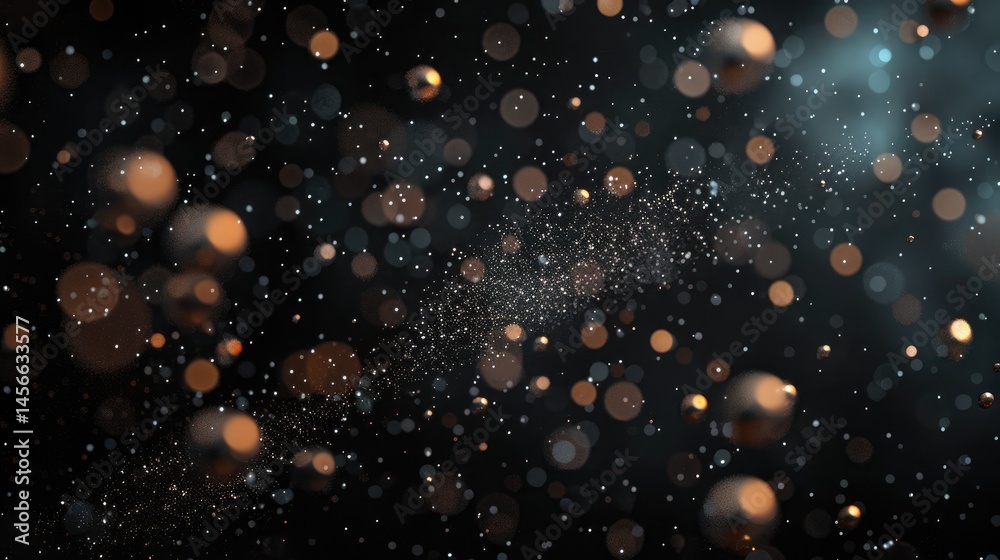 Poster this stunning image showcases floating particles against a black background, creating a mesmerizing 