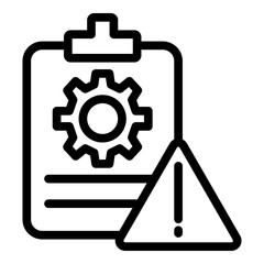 Risk Management Vector Line Icon Design