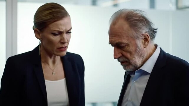 Female supervisor is blaming her senior employee for bad business result