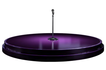 Stage with microphone on a circular platform for performances