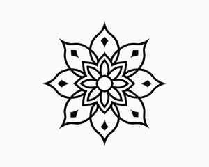 abstract flower vector and traditional mandala art 