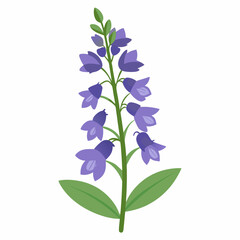 Minimal Delphinium Vector on White