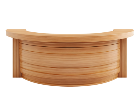 Elegant Curved Wooden Reception Desk