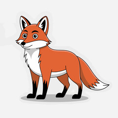 Fototapeta premium Cheerful Fox Cartoon Illustration Happy Woodland Animal Mascot Character