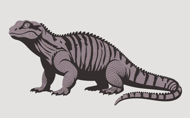 Obraz premium Isolated prehistoric dinosaur pareiasaurus vector illustration design