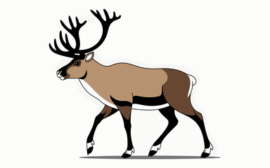 Obraz premium Reindeer Caribou Illustration Wild Animal Isolated Graphic Design