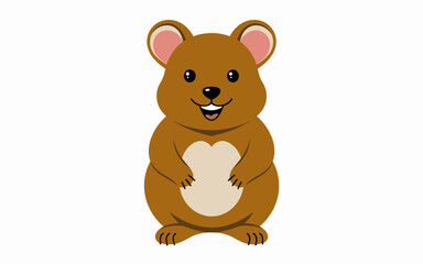 Cute Cartoon Quokka Illustration Happy Animal Character Design