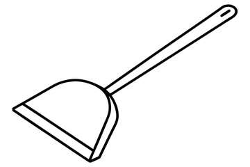 Dustpan Handle Line Art Vector Illustration