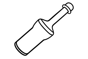 Glass Bottle Stopper Line Art Vector Illustration
