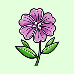 A Vibrant Purple Flower with Lush Green Leaves Blooming in Springtime