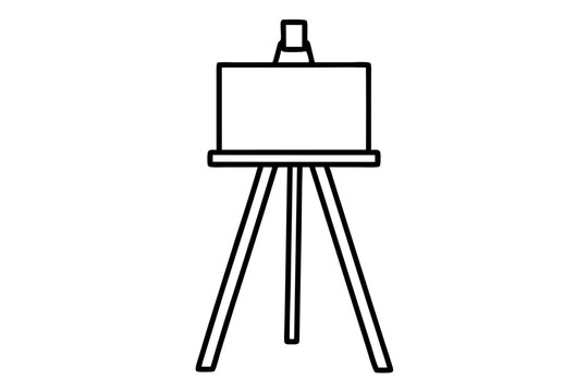 black and white easel drawing clip art preview