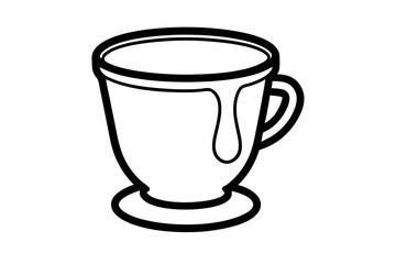 Paint Cup Line Art Vector Illustration