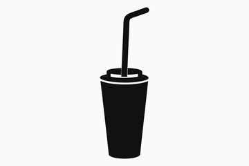 Reusable Straw Cleaner Silhouette Vector Illustration