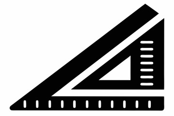 Triangle Ruler Silhouette Vector Illustration 