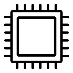 Processor Vector Line Icon Design
