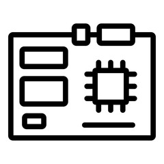 Motherboard Vector Line Icon Design