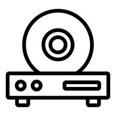 Cd Rom Vector Line Icon Design