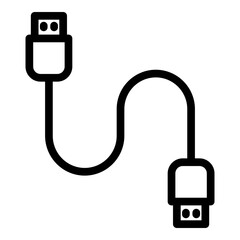 Usb Cable Vector Line Icon Design