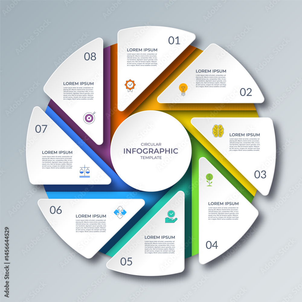 Canvas Prints infographic cycle diagram with 8 steps. vector circular template that can be used for reports, busin