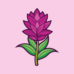 Vibrant Pink Flower Illustration Botanical Design Element Tropical Floral Graphic