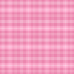 Fototapeta premium Plaid pattern with twill weave in pink.Tartan check seamless pattern.Vector illustration geometric background for fabric and prints.