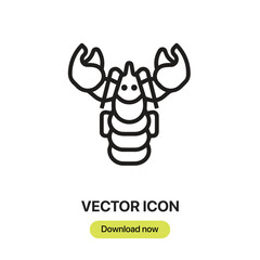 Lobster icon vector. Linear-style sign for mobile concept and web design. Lobster symbol illustration. Pixel vector graphics - Vector.	