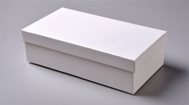 A rectangular box in pure white features a textured surface, ideal for packaging gifts or storing items. Its minimalist design enhances any decor and occasion, making it versatile for various uses