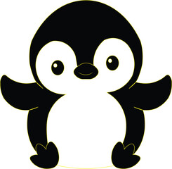 funny pinguin cartoon, pinguin icon